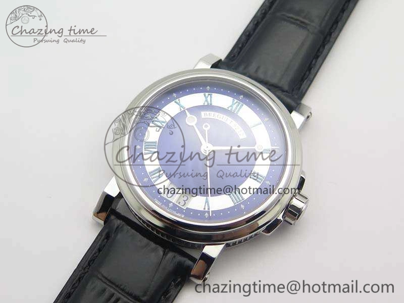 Lightweight Marine 5222 SS HGF 1:1 Best Edition Blue Dial On Leather Strap Asian Cal.517GG (Free Rubber Strap) 5357
