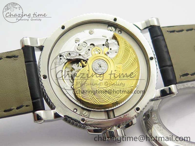 Lightweight Marine 5222 SS HGF 1:1 Best Edition Blue Dial On Leather Strap Asian Cal.517GG (Free Rubber Strap) 5357