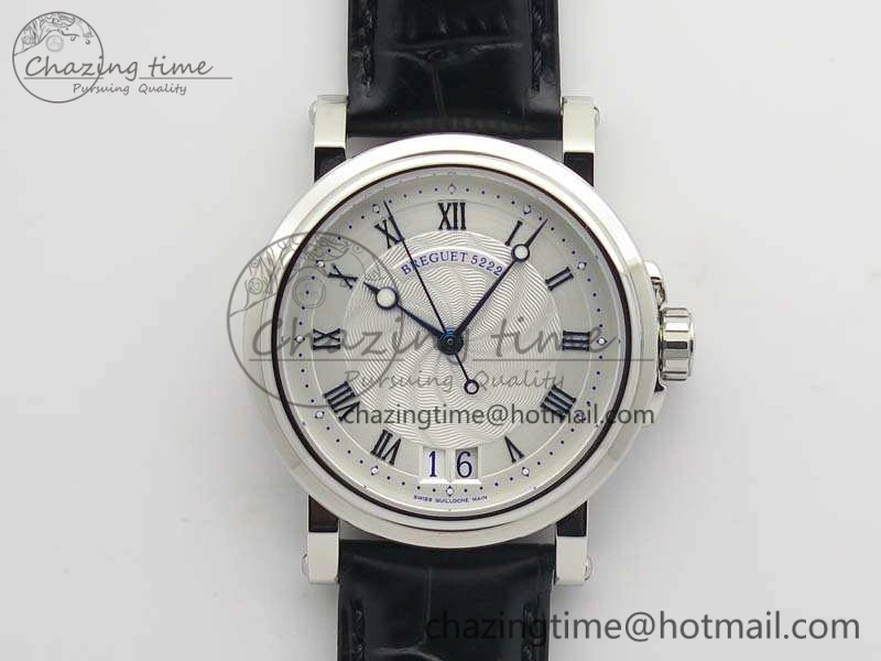 MoistureWicking Marine 5222 SS HGF 1:1 Best Edition White Dial On Leather Strap Asian Cal.517GG (Free Rubber Strap) 5359