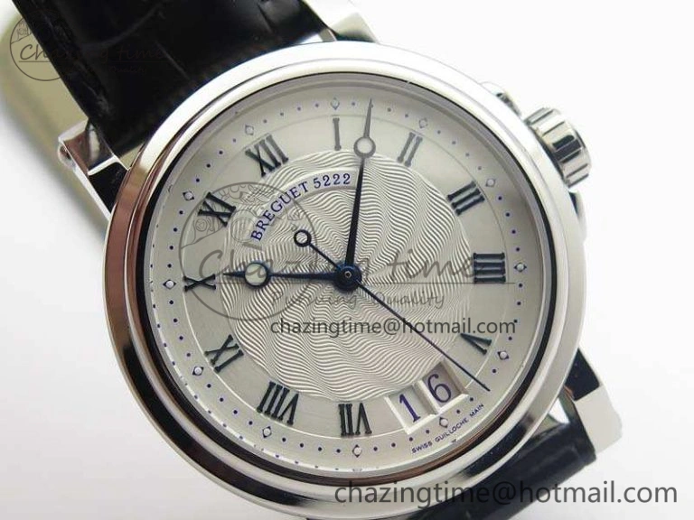 MoistureWicking Marine 5222 SS HGF 1:1 Best Edition White Dial On Leather Strap Asian Cal.517GG (Free Rubber Strap) 5359