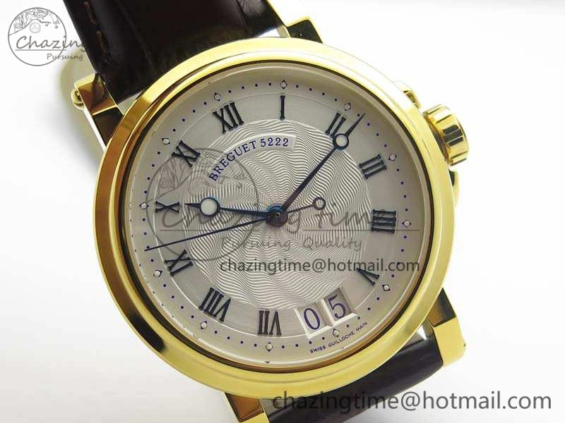 Marine 5222 YG HGF 1:1 Best Edition White Dial On Leather Strap Asian Cal.517GG (Free Rubber Strap) SoftTouch 5360