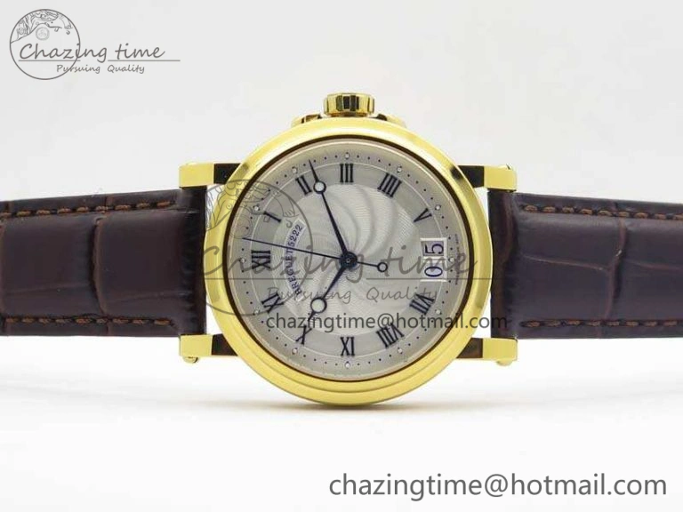 Marine 5222 YG HGF 1:1 Best Edition White Dial On Leather Strap Asian Cal.517GG (Free Rubber Strap) SoftTouch 5360
