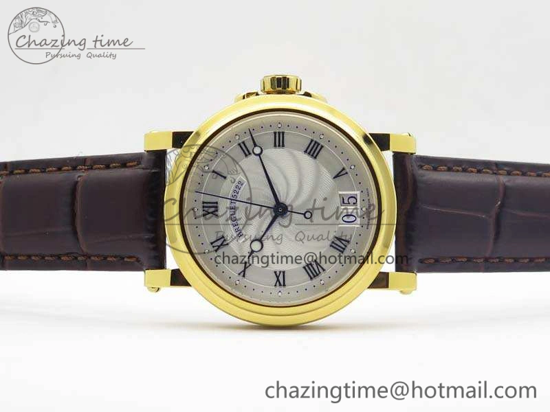 Marine 5222 YG HGF 1:1 Best Edition White Dial On Leather Strap Asian Cal.517GG (Free Rubber Strap) SoftTouch 5360