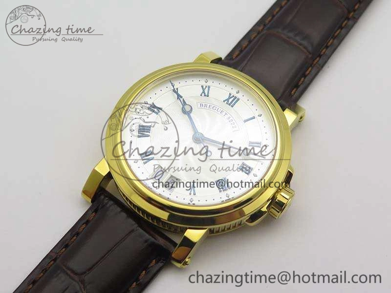 Marine 5222 YG HGF 1:1 Best Edition White Dial On Leather Strap Asian Cal.517GG (Free Rubber Strap) SoftTouch 5360