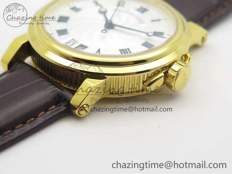 Marine 5222 YG HGF 1:1 Best Edition White Dial On Leather Strap Asian Cal.517GG (Free Rubber Strap) SoftTouch 5360