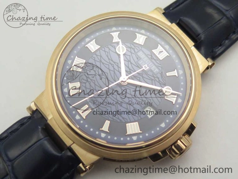 Marine 5517 RG V9F 1:1 Best Edition Blue Dial on Blue Leather Strap A23J AllSeason 5343