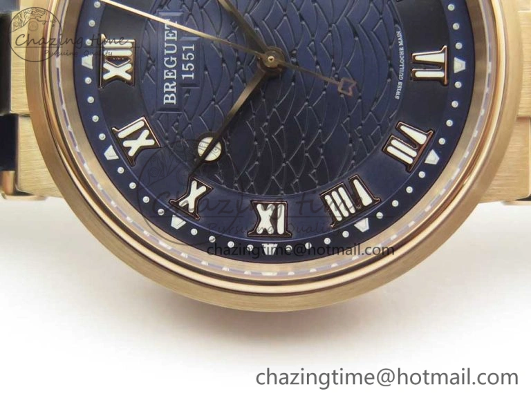 Marine 5517 RG V9F 1:1 Best Edition Blue Dial on Blue Leather Strap A23J AllSeason 5343