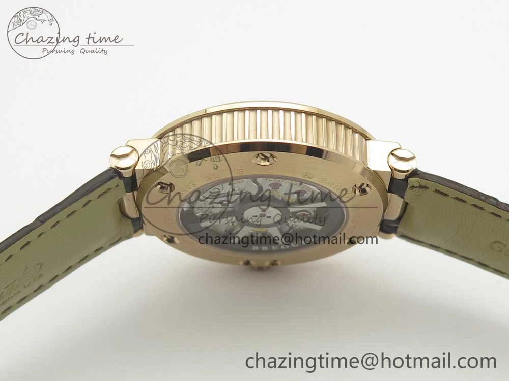 Marine 5517 RG V9F 1:1 Best Edition Gold Textured Dial on Brown Leather Strap A23J MoistureWicking 5344