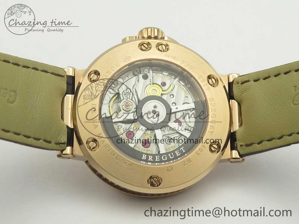 Marine 5517 RG V9F 1:1 Best Edition Gold Textured Dial on Brown Leather Strap A23J MoistureWicking 5344