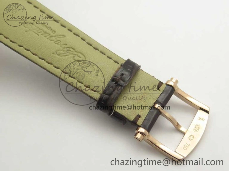 Marine 5517 RG V9F 1:1 Best Edition Gold Textured Dial on Brown Leather Strap A23J MoistureWicking 5344