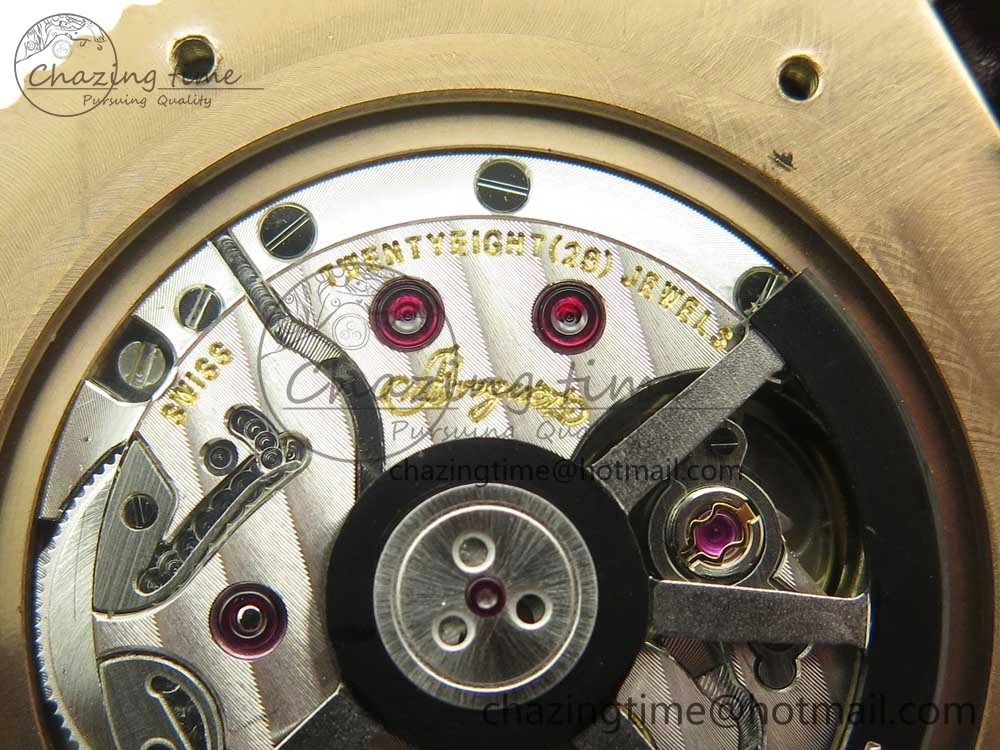 Marine 5517 RG V9F 1:1 Best Edition Gold Textured Dial on Brown Leather Strap A23J MoistureWicking 5344