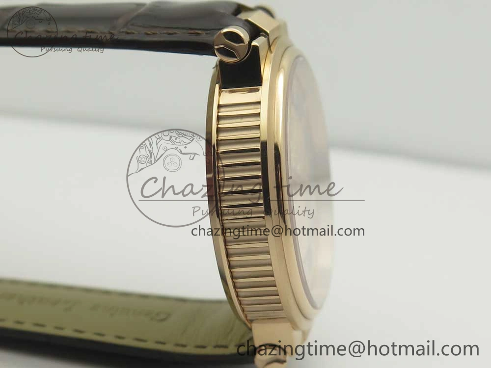 Marine 5517 RG V9F 1:1 Best Edition Gold Textured Dial on Brown Leather Strap A23J MoistureWicking 5344
