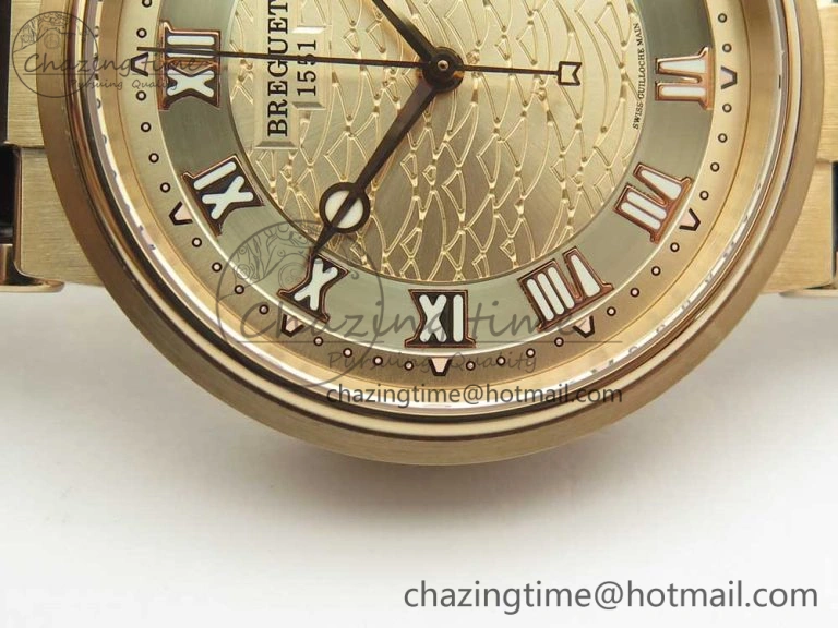 Marine 5517 RG V9F 1:1 Best Edition Gold Textured Dial on Brown Leather Strap A23J MoistureWicking 5344