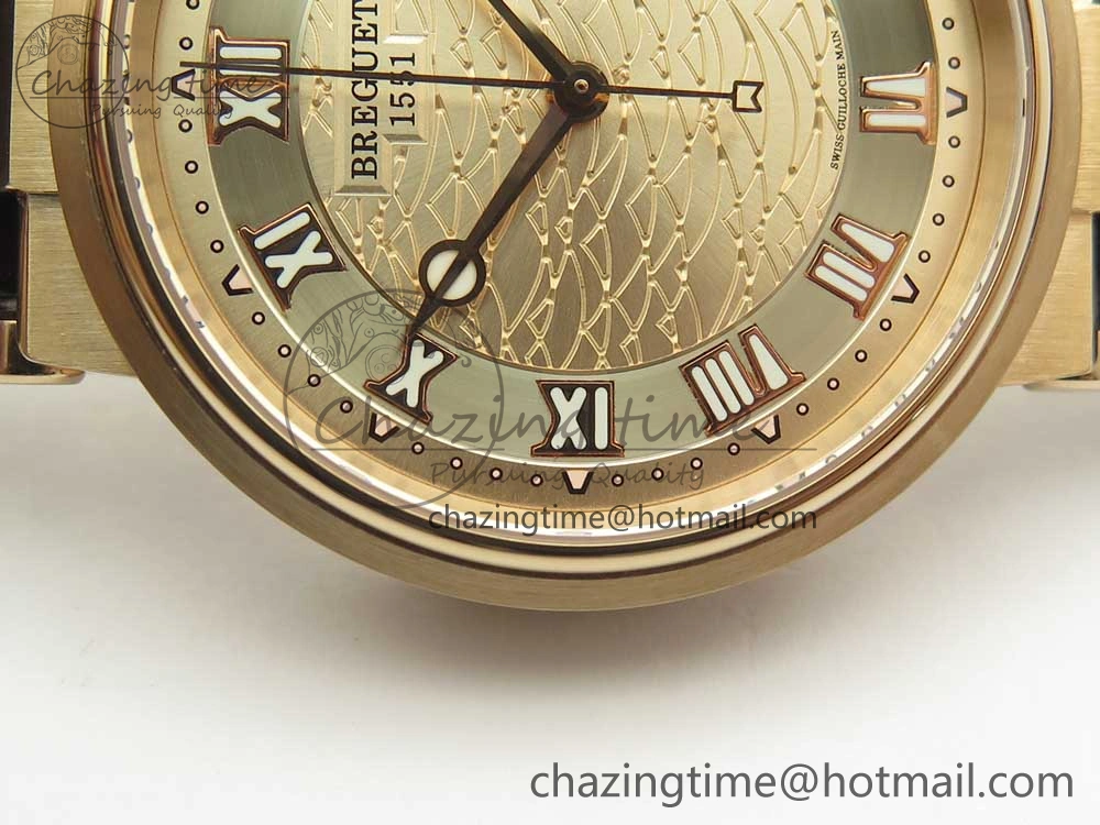 Marine 5517 RG V9F 1:1 Best Edition Gold Textured Dial on Brown Leather Strap A23J MoistureWicking 5344