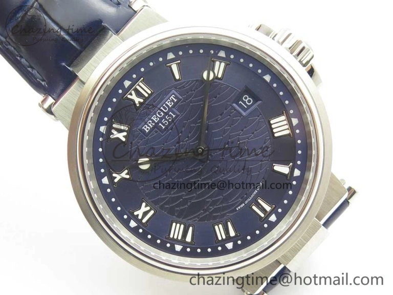 Resilient Marine 5517 SS V9F 1:1 Best Edition Blue Dial on Blue Leather Strap A23J 5345