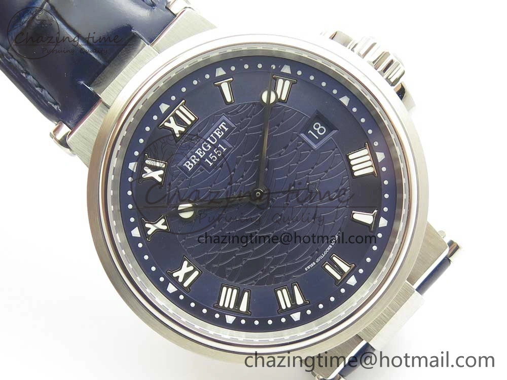 Resilient Marine 5517 SS V9F 1:1 Best Edition Blue Dial on Blue Leather Strap A23J 5345