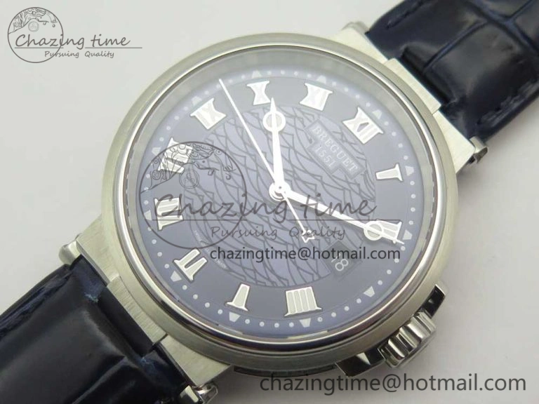 Resilient Marine 5517 SS V9F 1:1 Best Edition Blue Dial on Blue Leather Strap A23J 5345