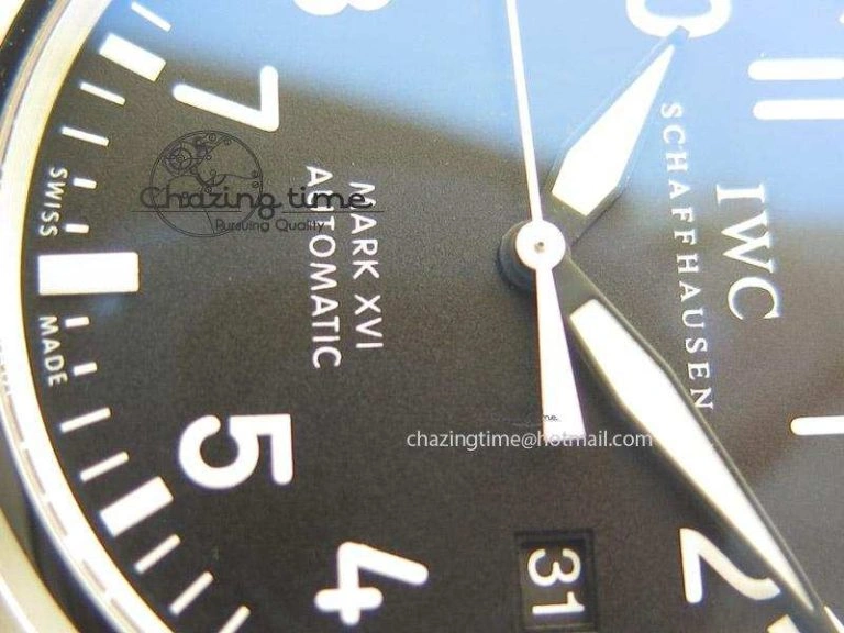 Unisex Mark XVI 1:1 Best Edition MK Maker SS Black Dial A2892 On Black Leather Strap 7371