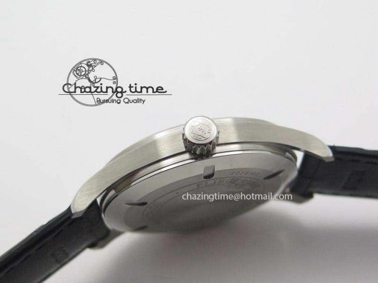 Unisex Mark XVI 1:1 Best Edition MK Maker SS Black Dial A2892 On Black Leather Strap 7371