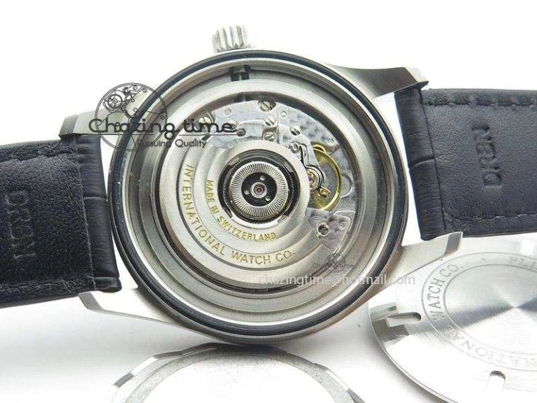 Unisex Mark XVI 1:1 Best Edition MK Maker SS Black Dial A2892 On Black Leather Strap 7371