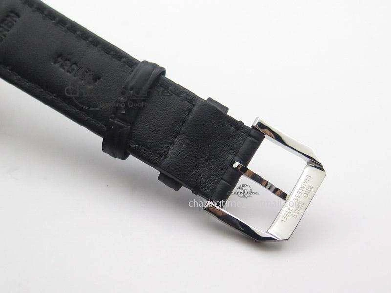 Unisex Mark XVI 1:1 Best Edition MK Maker SS Black Dial A2892 On Black Leather Strap 7371