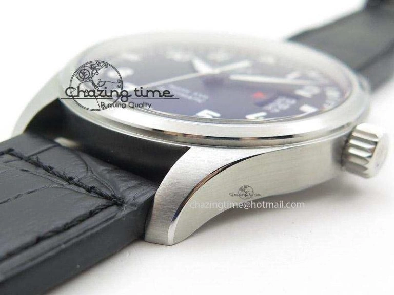 Mark XVII 1:1 MK Maker Best Edition SS Black Dial On Black Leather Strap A Youthful 7372
