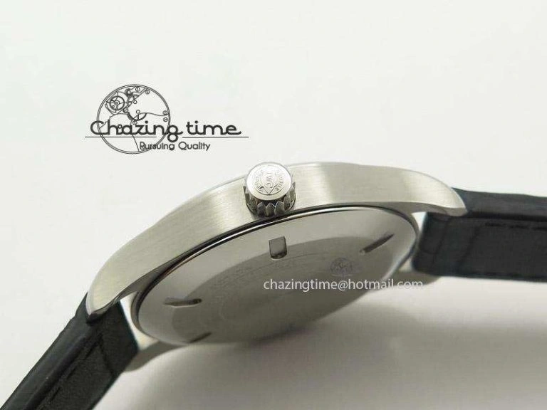 Mark XVII 1:1 MK Maker Best Edition SS Black Dial On Black Leather Strap A Youthful 7372