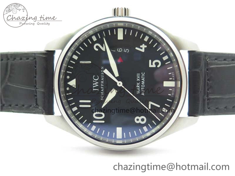 Mark XVII IW326501 FKF 1:1 Best Edition Black Dial on Black Leather Strap Thermal 7131