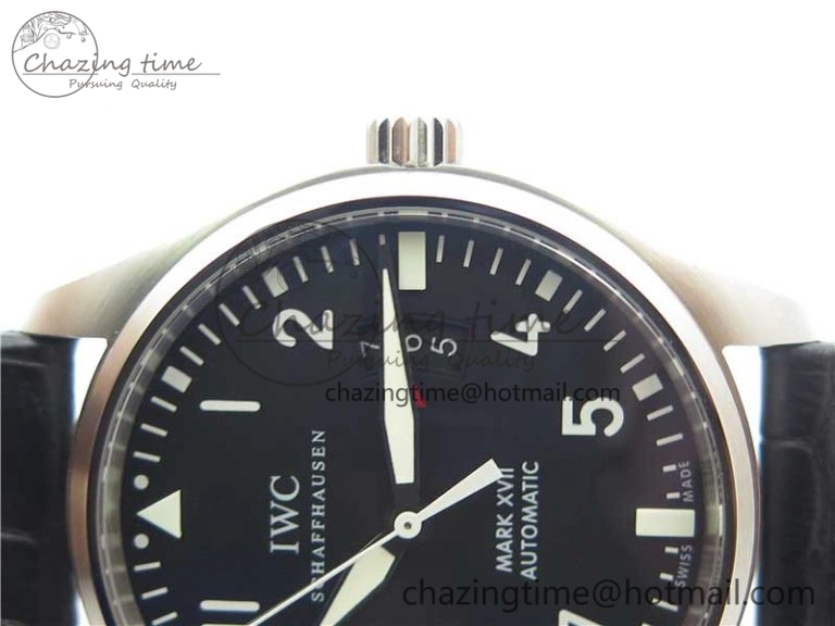 Mark XVII IW326501 FKF 1:1 Best Edition Black Dial on Black Leather Strap Thermal 7131