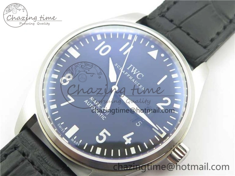 Mark XVII IW326501 FKF 1:1 Best Edition Black Dial on Black Leather Strap Thermal 7131