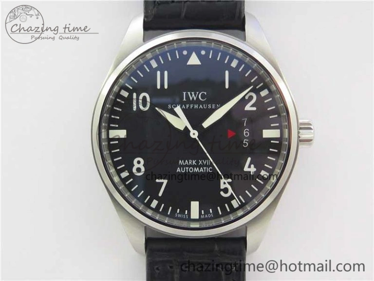 Mark XVII IW326501 FKF 1:1 Best Edition Black Dial on Black Leather Strap Thermal 7131