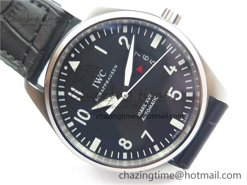 Mark XVII IW326501 FKF 1:1 Best Edition Black Dial on Black Leather Strap Thermal 7131
