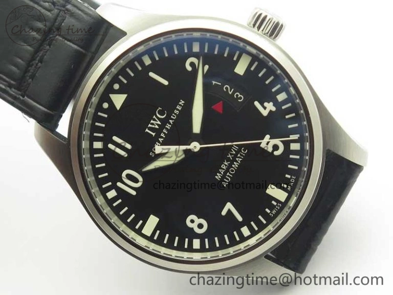 Mark XVII IW326501 MKS 1:1 Best Edition Black Dial On Black Leather Strap MIYOTA 9015 V FreshLook 7208