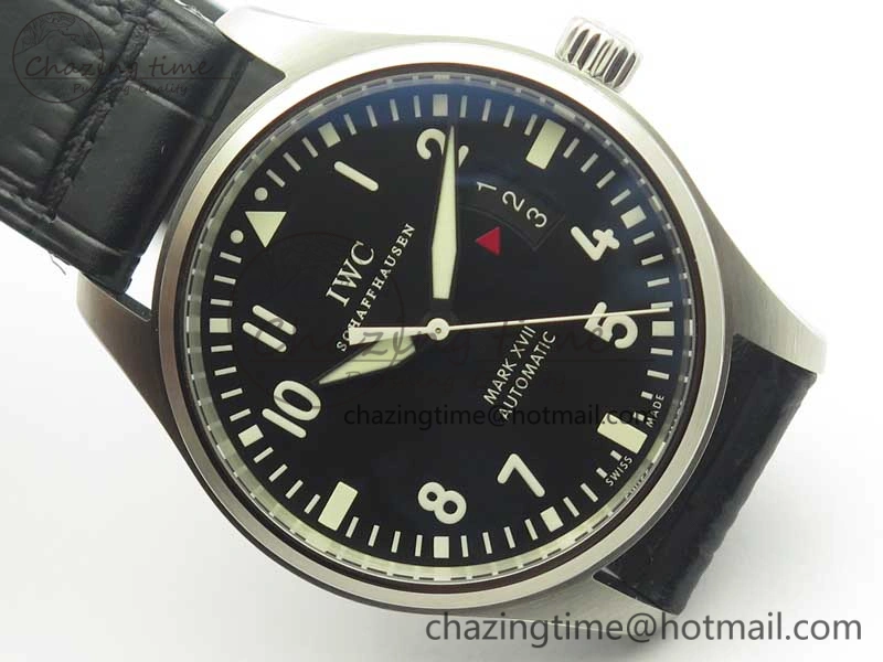 Mark XVII IW326501 MKS 1:1 Best Edition Black Dial On Black Leather Strap MIYOTA 9015 V FreshLook 7208