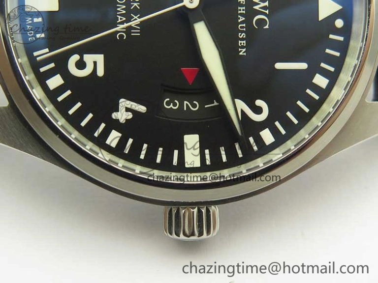 Mark XVII IW326501 MKS 1:1 Best Edition Black Dial On Black Leather Strap MIYOTA 9015 V FreshLook 7208