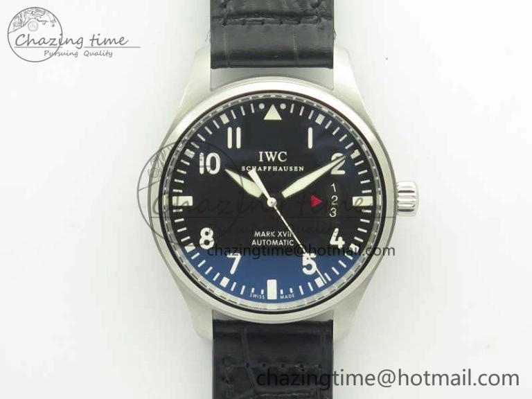 Mark XVII IW326501 MKS 1:1 Best Edition Black Dial On Black Leather Strap MIYOTA 9015 V FreshLook 7208