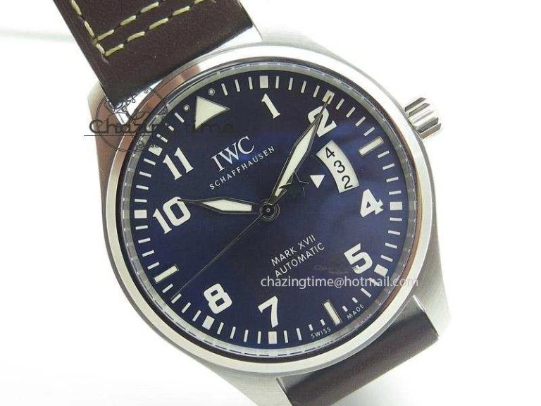 Mark XVII Le Petit Prince MK Maker 1:1 Best Edition SS Blue Dial On Brown Leather Strap A Breathable 7377