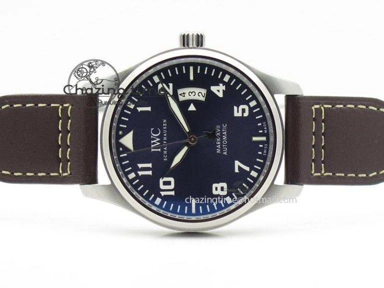Mark XVII Le Petit Prince MK Maker 1:1 Best Edition SS Blue Dial On Brown Leather Strap A Breathable 7377