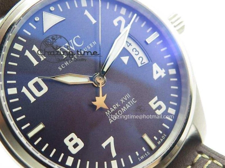 Mark XVII Le Petit Prince MK Maker 1:1 Best Edition SS Blue Dial On Brown Leather Strap A Breathable 7377