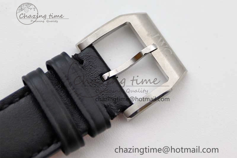 Mark XVIII IW327001 SS M+F 1:1 Best Edition Black Dial on Black Leather Strap A Packable 7055