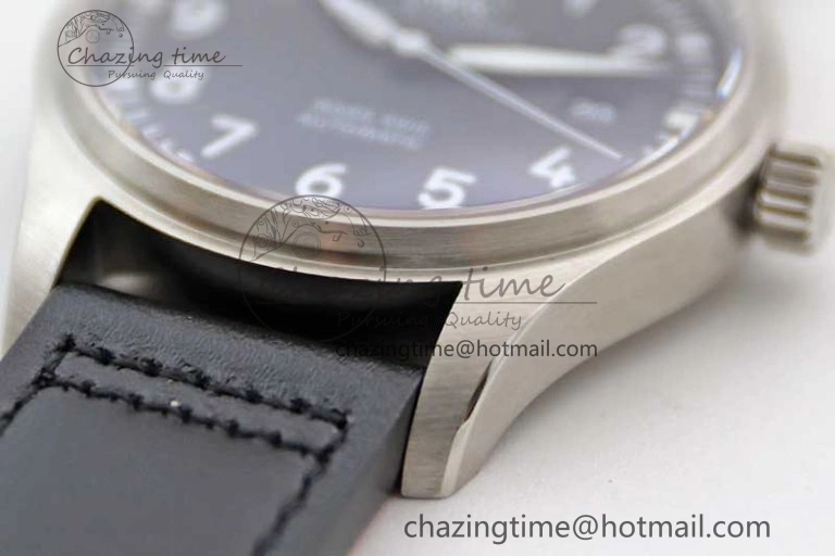 Mark XVIII IW327001 SS M+F 1:1 Best Edition Black Dial on Black Leather Strap A Packable 7055