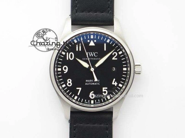 Modern Mark XVIII IW327001 SS Mk Maker Best Edition Black Dial On Black Leather Strap A 7299