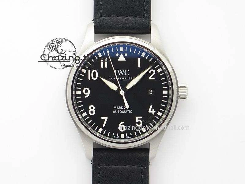 Modern Mark XVIII IW327001 SS Mk Maker Best Edition Black Dial On Black Leather Strap A 7299