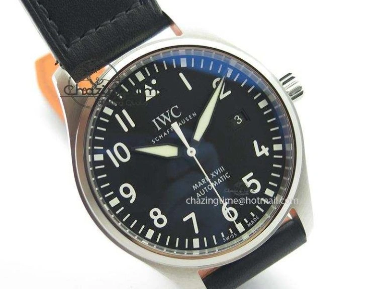 Modern Mark XVIII IW327001 SS Mk Maker Best Edition Black Dial On Black Leather Strap A 7299