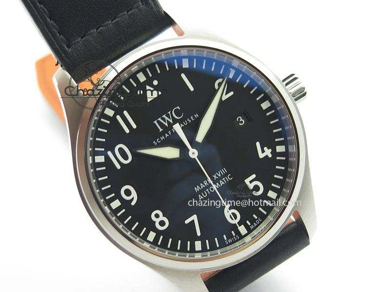 Modern Mark XVIII IW327001 SS Mk Maker Best Edition Black Dial On Black Leather Strap A 7299