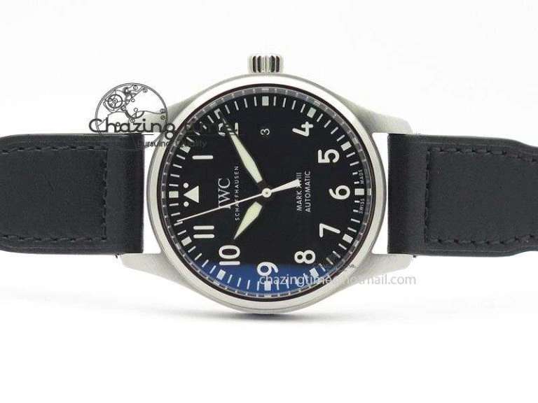 Modern Mark XVIII IW327001 SS Mk Maker Best Edition Black Dial On Black Leather Strap A 7299