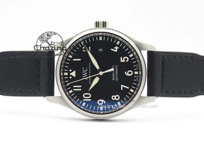 Modern Mark XVIII IW327001 SS Mk Maker Best Edition Black Dial On Black Leather Strap A 7299