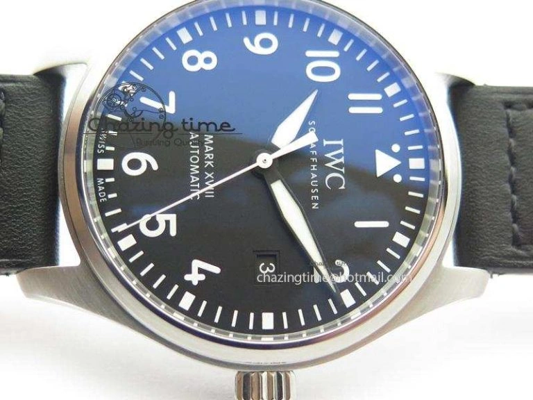 Modern Mark XVIII IW327001 SS Mk Maker Best Edition Black Dial On Black Leather Strap A 7299