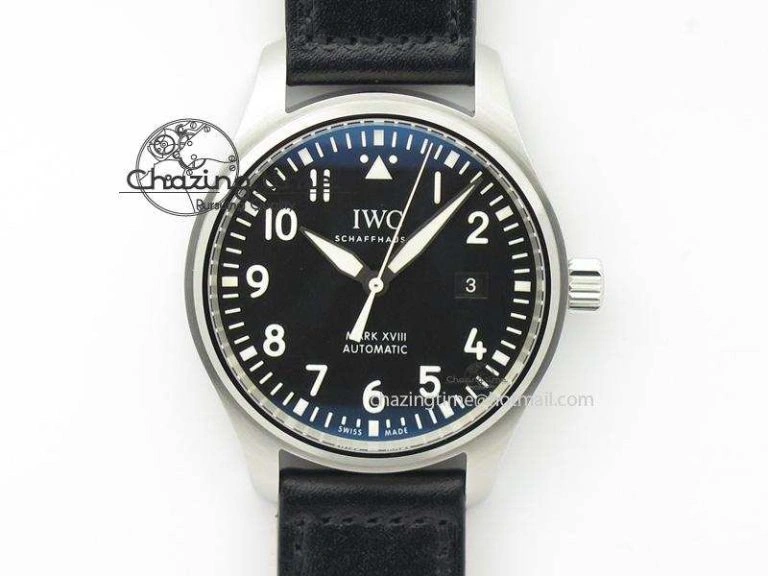 Mark XVIII IW327001 V6F Best Edition Black Dial On Black Leather Strap A Youthful 7307