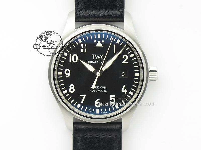 Mark XVIII IW327001 V6F Best Edition Black Dial On Black Leather Strap A Youthful 7307